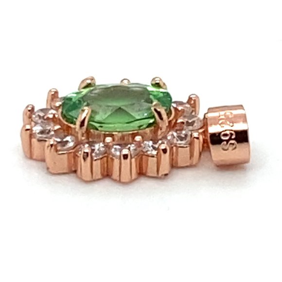 Tsavorite Garnet 1.22ct Rose Gold Finish Solid 925 Sterling Silver Pendant - Picture 5 of 8